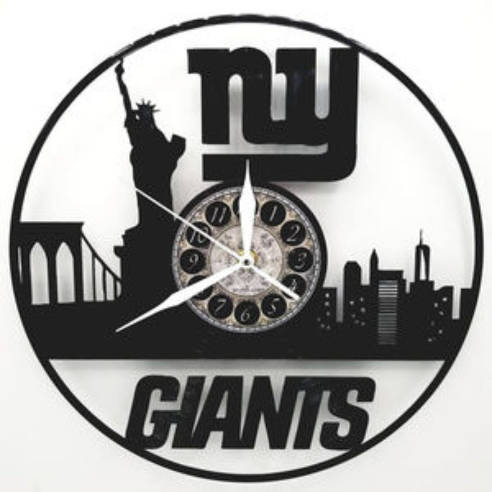 New YORK GIANTS vinyl record wall clock